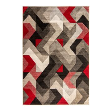 Covor Flair Rugs Aurora Grey Red, 160x230 cm, roșu-gri