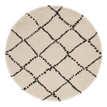 Covor Mint Rugs Hash, ⌀ 120 cm, bej - negru