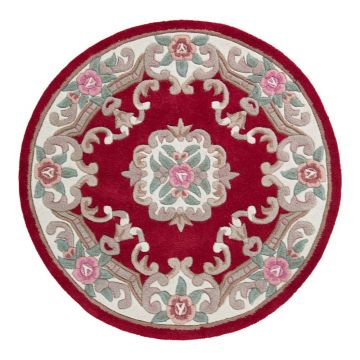 Covor din lână Flair Rugs Aubusson, ⌀ 120 cm, roșu Covor din lână Flair Rugs Aubusson, ⌀ 120 cm, roșu