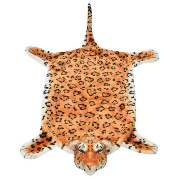 vidaXL Covor cu model leopard 139 cm Pluș Maro