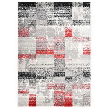 vidaXL Covor, gri și roșu, 140 x 200 cm, PP