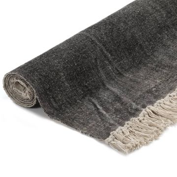 vidaXL Covor Kilim, antracit, 160 x 230 cm, bumbac