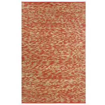 vidaXL Covor manual, roșu și natural, 80 x 160 cm, iută
