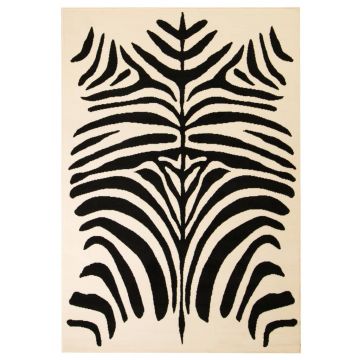 vidaXL Covor modern, design zebră, 80 x 150 cm, Bej/negru