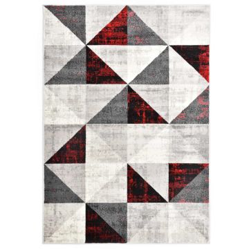 vidaXL Covor, negru și roșu, 120 x 170 cm, PP
