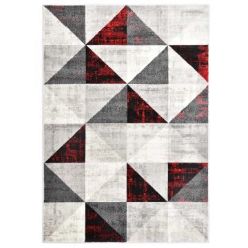 vidaXL Covor, negru și roșu, 80 x 150 cm, PP