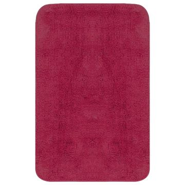 vidaXL Set covorașe baie, 3 piese, fucsia, textil