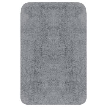vidaXL Set covorașe baie, 3 piese, gri, material textil