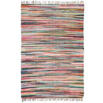 vidaXL Covor Chindi țesut manual, bumbac, 120 x 170 cm, multicolor