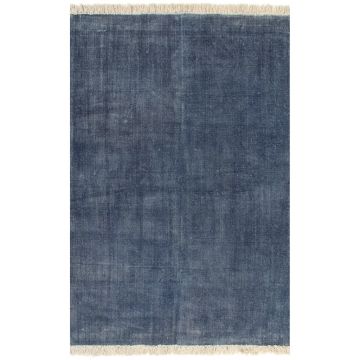 vidaXL Covor Kilim, albastru, 200 x 290 cm, bumbac