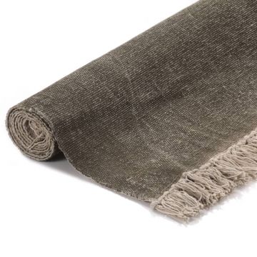 vidaXL Covor Kilim, gri taupe, 120 x 180 cm, bumbac