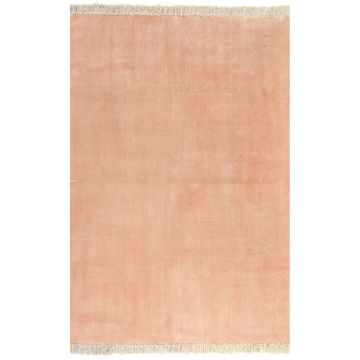vidaXL Covor Kilim, roz, 200 x 290 cm, bumbac