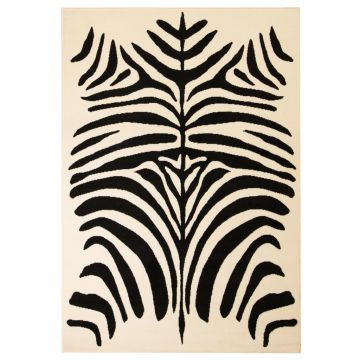 vidaXL Covor modern design zebră, bej/negru, 140 x 200 cm