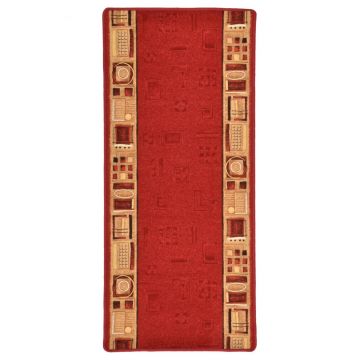 vidaXL Covor traversă, suport gel, roșu, 67 x 150 cm