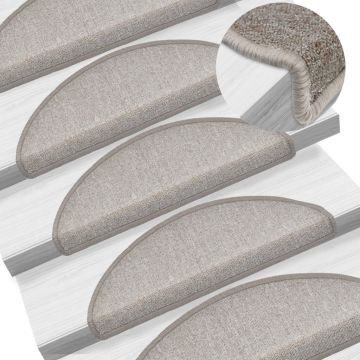vidaXL Covorașe pentru trepte scară, 15 buc., gri taupe, 65x24x4 cm