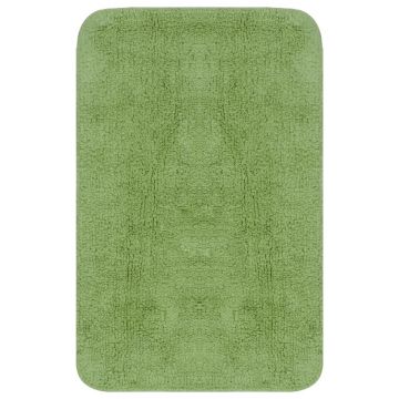 vidaXL Set covorașe baie, 3 piese, verde, textil