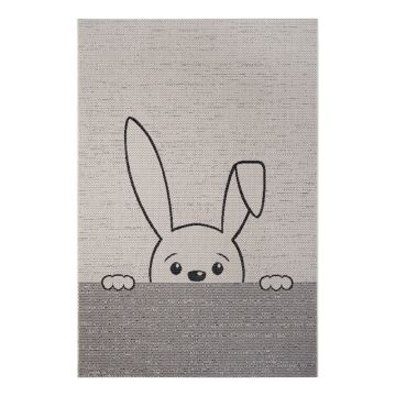 Covor copii Ragami Bunny, 80 x 150 cm, gri