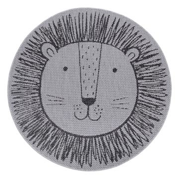 Covor pentru copii Ragami Lion, ø 120 cm, gri