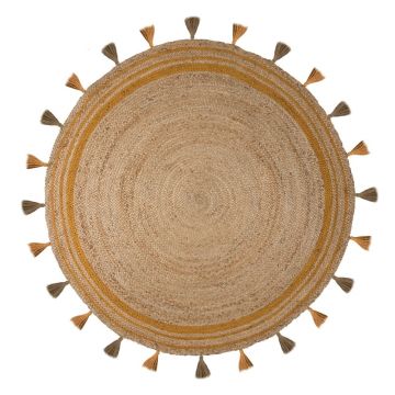 Covor din iută maro-galben ⌀ 150 cm Istanbul - Flair Rugs