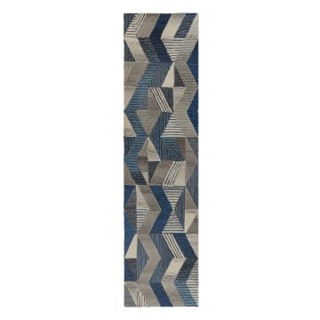 Covor din lână Flair Rugs Asher, 60 x 230 cm, albastru