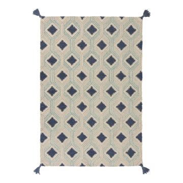 Covor din lână Flair Rugs Marco, 160x230 cm, albastru-bej