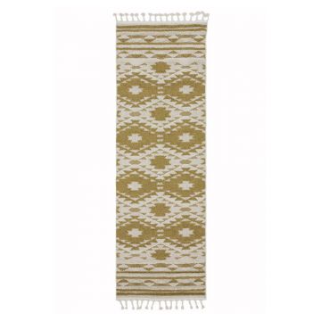 Covor Asiatic Carpets Taza, 80 x 240 cm, galben