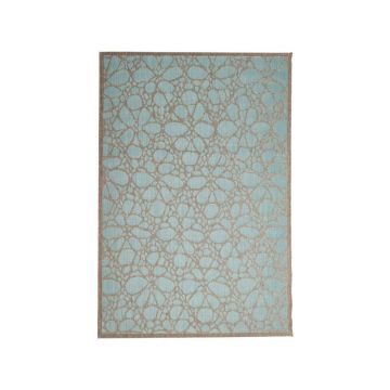 Covor adecvat pentru exterior Floorita Fiore, 135 x 190 cm, turcoaz