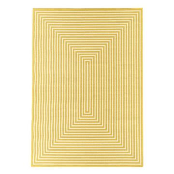 Covor pentru exterior Floorita Braid, 160 x 230 cm, galben