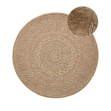 Covor adecvat interior/exterior NORTHRUGS Almendro, Ø 160 cm, bej