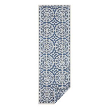 Covor adecvat pentru exterior NORTHRUGS Jardin, 80 x 250 cm, albastru-crem