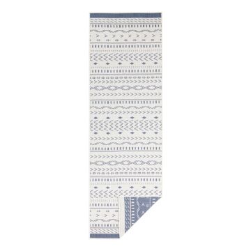 Covor adecvat pentru exterior NORTHRUGS Kuba, 80 x 250 cm, albastru-crem