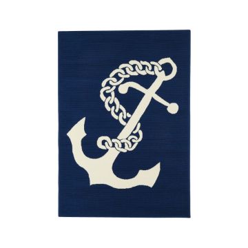 Covor adecvat pentru exterior Floorita Anchor, 160 x 230 cm, albastru închis