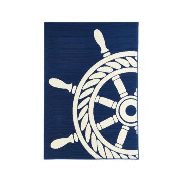 Covor adecvat pentru exterior Floorita Navy, 133 x 190 cm, albastru închis