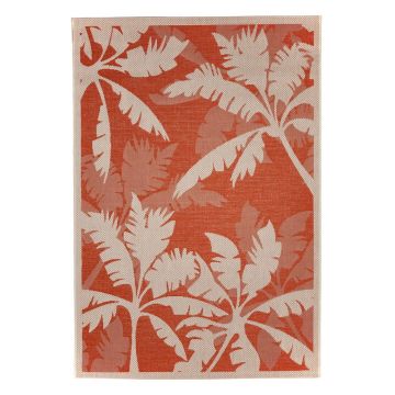 Covor adecvat pentru exterior Floorita Palms Orange, 135 x 190 cm, portocaliu - bej