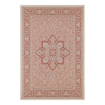 Covor de exterior NORTHRUGS Anjara, 140 x 200 cm, bej - roșu