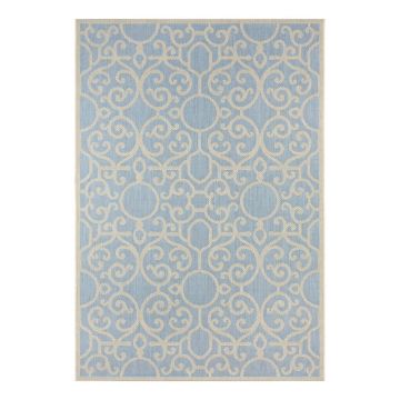 Covor de exterior NORTHRUGS Nebo, 140 x 200 cm, bej - albastru