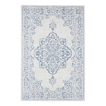 Covor de exterior NORTHRUGS Tilos, 120 x 170 cm, albastru - crem