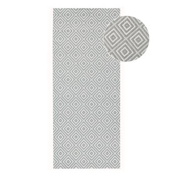 Covor de exterior NORTHRUGS Karo, 80 x 200 cm, gri