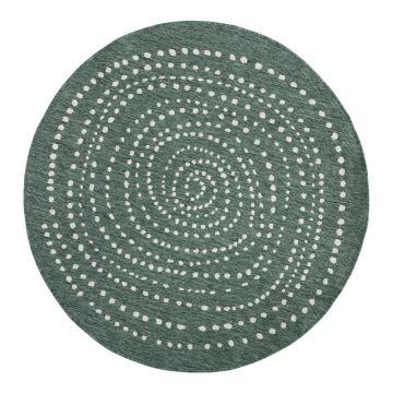 Covor reversibil pentru exterior NORTHRUGS Bali, Ø 140 cm, verde