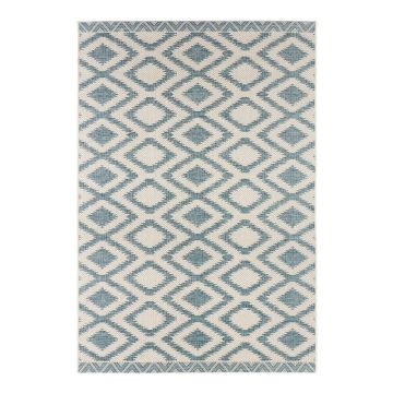 Covor adecvat pentru exterior NORTHRUGS Kalora, 70 x 140 cm, albastru - crem
