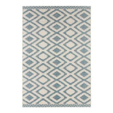 Covor adecvat pentru exterior NORTHRUGS Kalora, 70 x 140 cm, albastru - crem