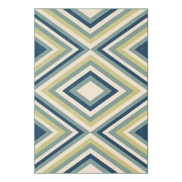 Covor adecvat pentru exterior Floorita Rombi Blue Green, 160 x 230 cm, verde albastru