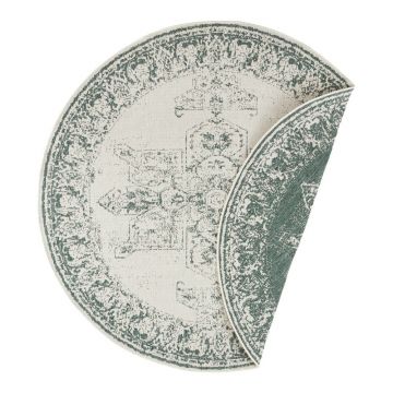 Covor adecvat pentru exterior NORTHRUGS Borbon, ø 200 cm, verde-crem