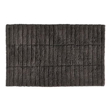 Covoraș din bumbac pentru baie Zone Tiles, 80 x 50 cm, gri închis