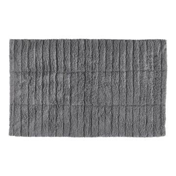 Covoraș din bumbac pentru baie Zone Tiles, 80 x 50 cm, gri