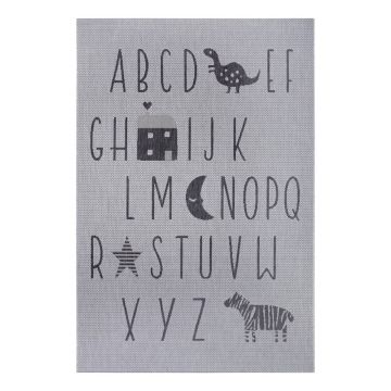 Covor pentru copii Ragami Letters, 80x150 cm, gri