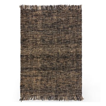 Covor din iută Flair Rugs Idris, 160 x 230 cm, negru