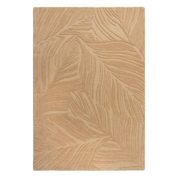 Covor din lână Flair Rugs Lino Leaf, 160 x 230 cm, maro deschis