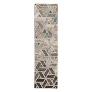 Covor din lână Flair Rugs River, 60 x 230 cm, gri