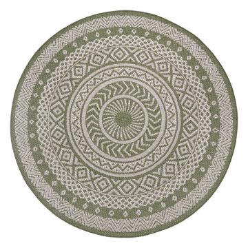 Covor exterior Ragami Round, ø 120 cm, verde - bej